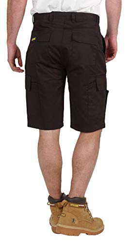SITE KING Mens Combat Cargo Work Shorts Sizes 28 to 52 Short or Long (34, Black)