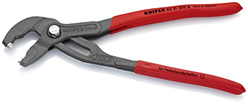 Knipex Spring Hose Clamp Pliers grey atramentized, with non-slip plastic coating 250 mm 85 51 250 A