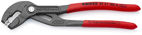 Knipex Spring Hose Clamp Pliers grey atramentized, with non-slip plastic coating 180 mm 85 51 180 A