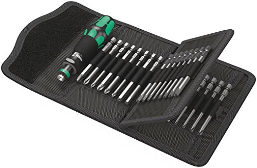 Wera 05059297001 62 Bitholding Screwdriver Set with Bits in Pouch, 33 Pieces