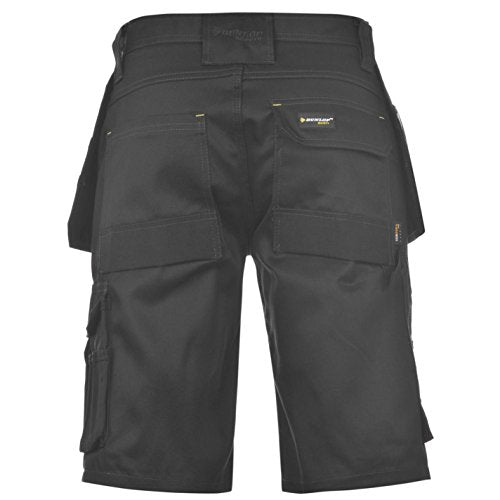 DUNLOP Mens On Site Short Safety Trousers Pants Shorts Bottoms Pockets Black XXXL