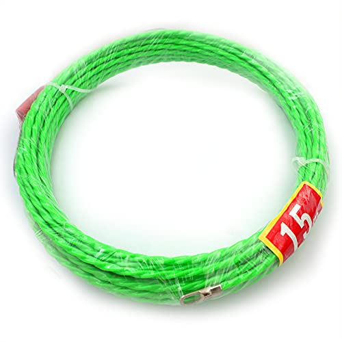 Akuoly Fish Tape 15m Polyester Cable Pulling Wires for Cable Laying, Diameter 4.5 mm