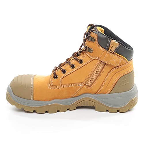 DEWALT Men's Akron Side Zip Steel Toe Safety Boot, Honey, UK10 (EU44)