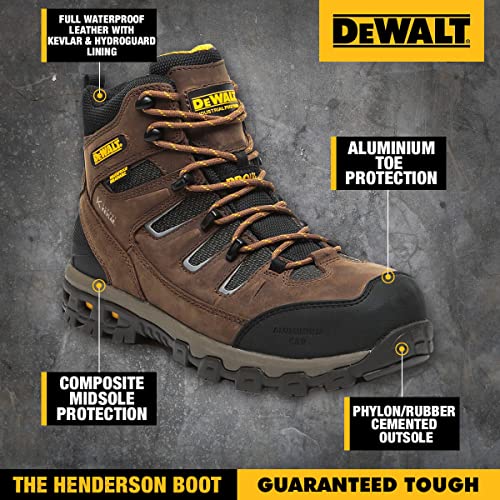 DEWALT Mens Henderson Waterproof Kevlar Safety Boot Palm Brown UK10 (EU44)