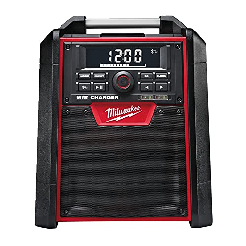Milwaukee 4933446639 Mains / Battery Radio M18RC/0, 40W Amplifier, 18V , red