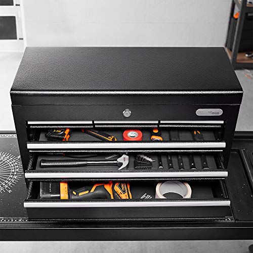 VonHaus Tool Chest - Portable Tool Cabinet with Carry Handle & Drawers - Heavy Duty Metal Tool Box with Drawers, Contains Secure Lock & Key for Safe Hand Tool Storage - Suitable as a Mechanic Tool Box